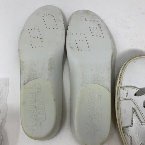 Golden Goose Hi Star Platform Sneakers Womens Size 37 US 7 White Silver - Picture 9 of 11